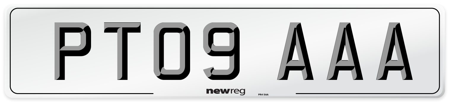 PT09 AAA Number Plate from New Reg